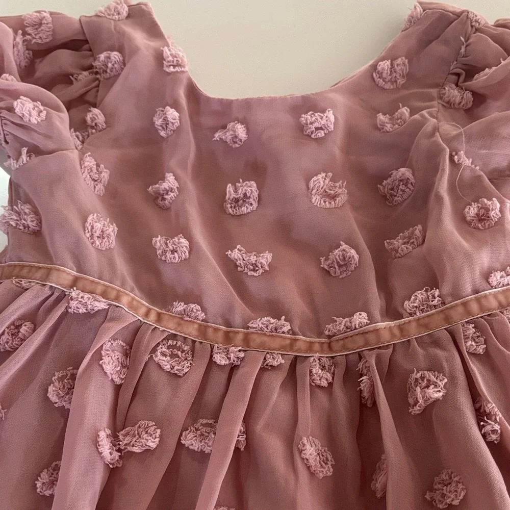 Zunie Toddler Pink/Purple Occasion Polka Dot Dress